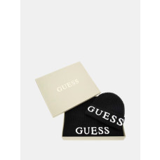 GUESS Gift Beanie Scarf – Black – dárkový set čepice a šála