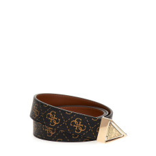 GUESS Eco Erica Adjustable & Reversible Belt – Brown Logo – dámský oboustranný pásek